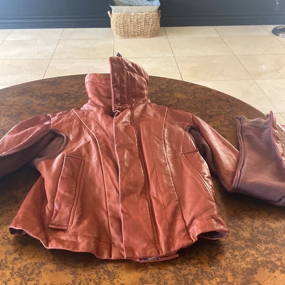 Rick Owens knit and leather bikers jacket blood 🩸 red 42/S - Picture 11 of 16